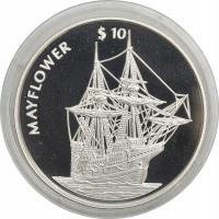 4.LIBERIA, 10 DOLARÓW 1999 MAYFLOWER