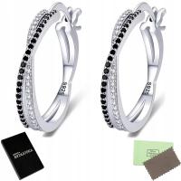 925 стерлингового серебра Циркон женщин кольца кольца серьги, родиевое покрытие стерлингового серебра серьги