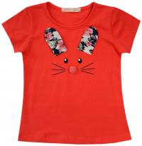 Блузка футболка Девушка котенок красный 98 J189G