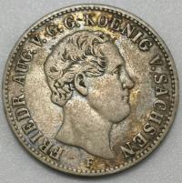 1/6 Talara 1852 Niemcy Saksonia rzadka p.N112 moneta srebro