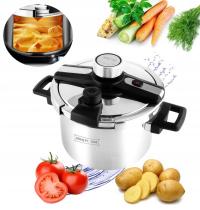 Szybkowar ciśnieniowy garnek stalowy DUŻY 6,0 L INDUKCJA GAZ RL-DS6L