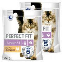 PERFECT FIT Junior 2x750g Bogaty w kurczaka - sucha karma dla kota