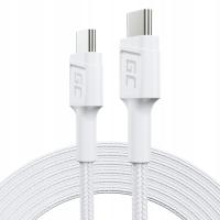 Biały Kabel Przewód USB Mocny 60W USB-C - USB-C Typ C 2m Power Delivery