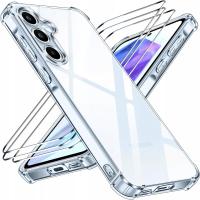 ZESTAW Etui do SAMSUNG A55 5G ANTI SHOCK CASE OBUDOWA CLEAR +3 SZTUKI SZKŁO