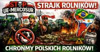 STRAJK ROLNIKÓW PROTEST STOP EU-MERCOSUR baner 1m x 2m