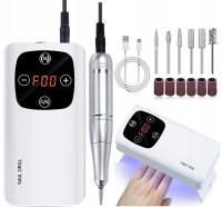 FREZARKA DO PAZNOKCI LAMPA UV Do Manicure i Pedicure MOCNA + FREZY 45000RPM