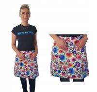 fartuch ZAPASKA KRÓTKA Z KIESZENIĄ w kwiaty