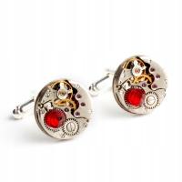 ЗАПОНКИ С МЕХАНИЗМАМИ-КРУГЛЫЙ И КРАСНЫЙ БРИЛЛИАНТ