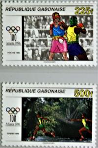 Gabon 1996 Znaczki 1298-9 ** sport igrzyska olimpijskie Olimpiada boks