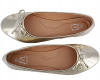 BALERINY EKO SKÓRA BUTY DAMSKIE WYGODNE ZŁOTE KOMFORTOWE ELEGANCKIE