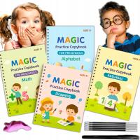 Волшебные книги для обучения письму цифры буквы каллиграфия набор 4шт