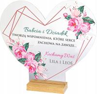 Statuetka z nadrukiem Prezent na Dzień Babci i Dziadka Upominek Serce 2026