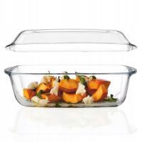 Запеканка с крышкой 4,5 л прямоугольная стеклянная для запеканки