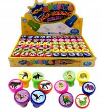 Pieczątki dla Dzieci Stempelki Stemple Zwierzaki Kolorowe Zestaw x 60