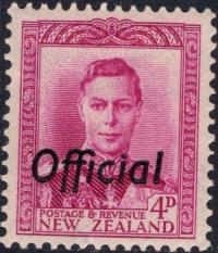 New Zealand KGVI official 4 d.czysty *