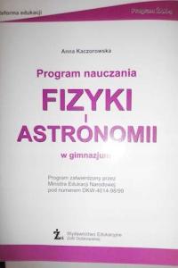 Program nauczania fizyki i astronomii w gimnazjum