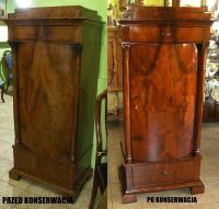 Szafka słupek Biedermeier mahoń