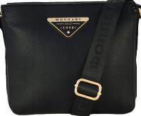 Сумка Monnari черная женская сумка-мессенджер черная с логотипом премиум-коллекции