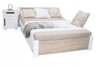 Двуспальная кровать деревянная 3D 120x200 белый дуб сонома каркас массивный