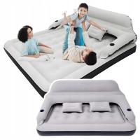 Materac dmuchany Queen Size 2-os. z oparciem – łóżko zapasowe kempingowe