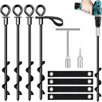 Kotwice/kotwy gruntowe, ogrodowe, altanki, namioty trampoliny 33cm 4 SZTUKI