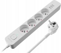 Listwa antyprzepięciowa Defender 1,5 m 4 gniazda 3xUSB biały