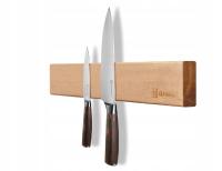 Keemake magnetyczna listwa na noże 30 cm z drewna akacjowego prezent święta