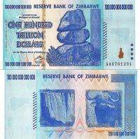 # ZIMBABWE - 100000000000000 DOLARÓW - 2008 - P-91 - UNC najwyższy nominał