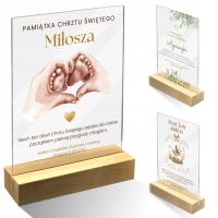 PREZENT NA CHRZEST - PAMIĄTKA CHRZTU ŚWIĘTEGO statuetka na szkle chrzestnej