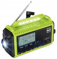 RADIO PRZENOŚNE FM DAB+ Z LATARKĄ SOLAR SOS POWERBANK CR1009 zielono czarne