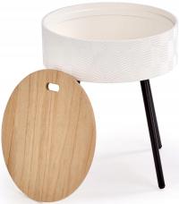 Скамейка журнальный столик коробка для хранения белый черный аура Хальмар