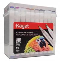 Kayet Markery Flamastry Dwustronne 3 i 6mm 60 kolorów