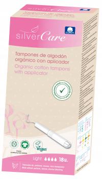 EKO tampony Silver Care Light BIO 100% bawełna (z aplik.) 18 szt.