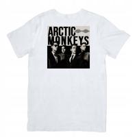 Biały T-shirt oversize bawełniany z nadrukiem arctic monkeys zespół