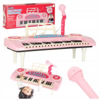 PIANINKO INTERAKTYWNE DLA DZIEWCZYNKI Z MIKROFONEM RÓŻOWE KEYBOARD ORGANKI