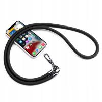 Mobile Phone Lanyard With Patch Black