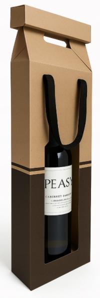 Pudełko Premium EKO na 1 wino – 325×89×89 mm z zamknięciem TOP UP