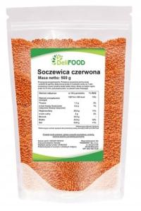 DeliFOOD Soczewica czerwona naturalna wysoka jakość obłuszczona 1000 g