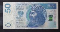 Banknot Polska 50 złotych 2017 nr BI 8587858 radarowy