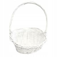 Kosz Wiklinowy Prezentowy Biały Delikatesowy 42 cm