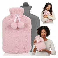 DUŻY TERMOFOR GUMOWY W POKROWCU OGRZEWACZ PLUSZOWY W SWETERKU NA WODĘ XL 2L