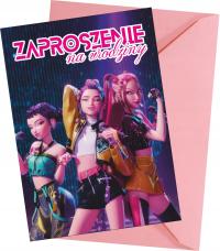 Zaproszenia urodzinowe ŁOWCZYNIE DEMONÓW Huntrix K-pop urodziny + koperta