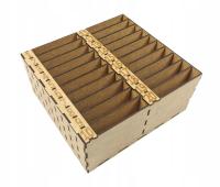 Skrzynka na telefony komórkowe brązowa z numerowanymi przegródkami