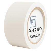 Taśma samoprzylepna biała 50 mm 33 m ostrzegawcza OZNACZENIOWA winyl linii