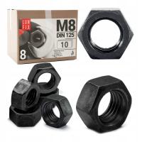 Nakrętka M8 czarna ocynkowana 6-kątna DIN934 kl. 8 10szt.