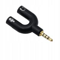 Black 3.5mm Audio Converter Adapter One Divides Into Two Microphone Co Plug