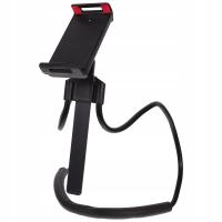 REGULOWANY CZARNY UCHWYT NA TELEFON Z GIĘTKĄ SZYJKĄ I PODSTAWKĄ