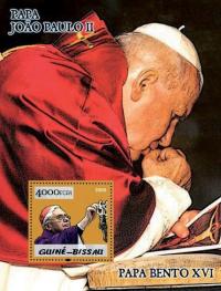Papież Jan Paweł II blok [złoto] #Gb5p04b-gold