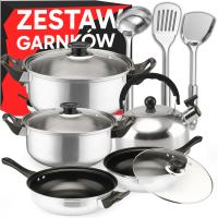 НАБОР КУХОННЫХ ПРИНАДЛЕЖНОСТЕЙ 11 EL. ГАЗОВЫЙ ИНДУКЦИОННЫЙ ЧАЙНИК СКОВОРОДА