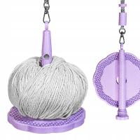 Przenośny uchwyt na włóczkę kordonek do szydełkowania - LILAC
